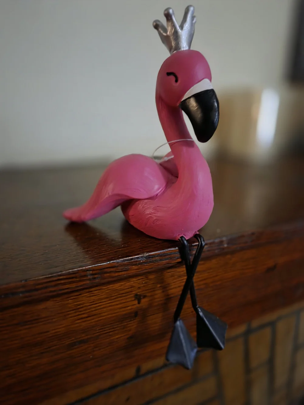 Home Decor Shelf Sitter- Pink Flamingo